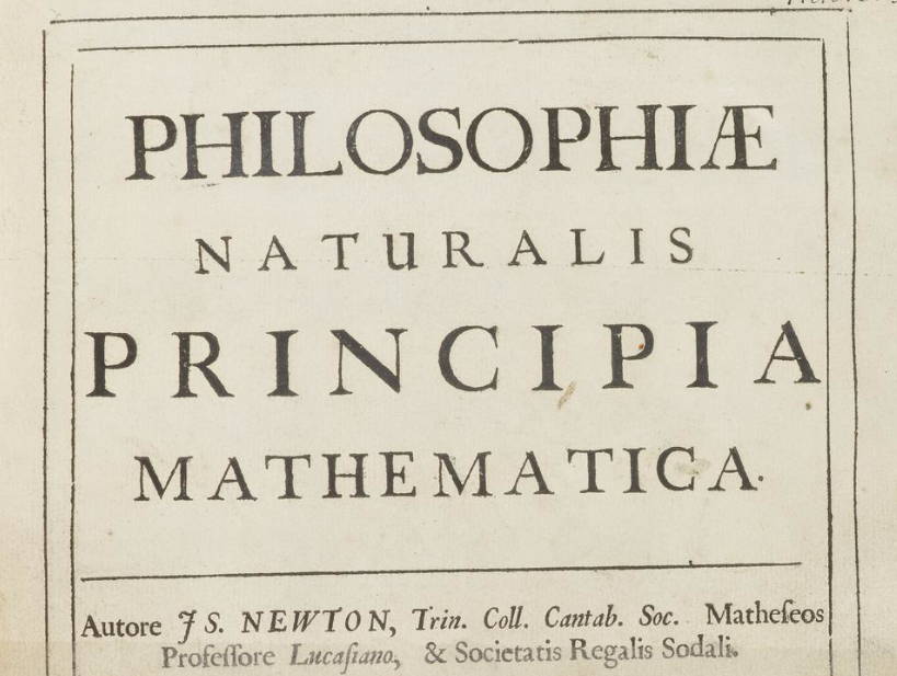 Deckblatt von Newtons „Principia Mathematica“